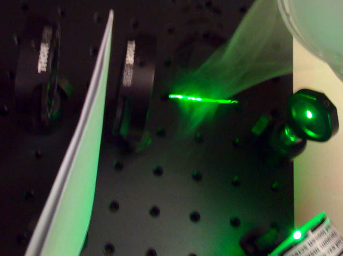 lasers, dry ice, fluorescein: what could possibly go wrong?